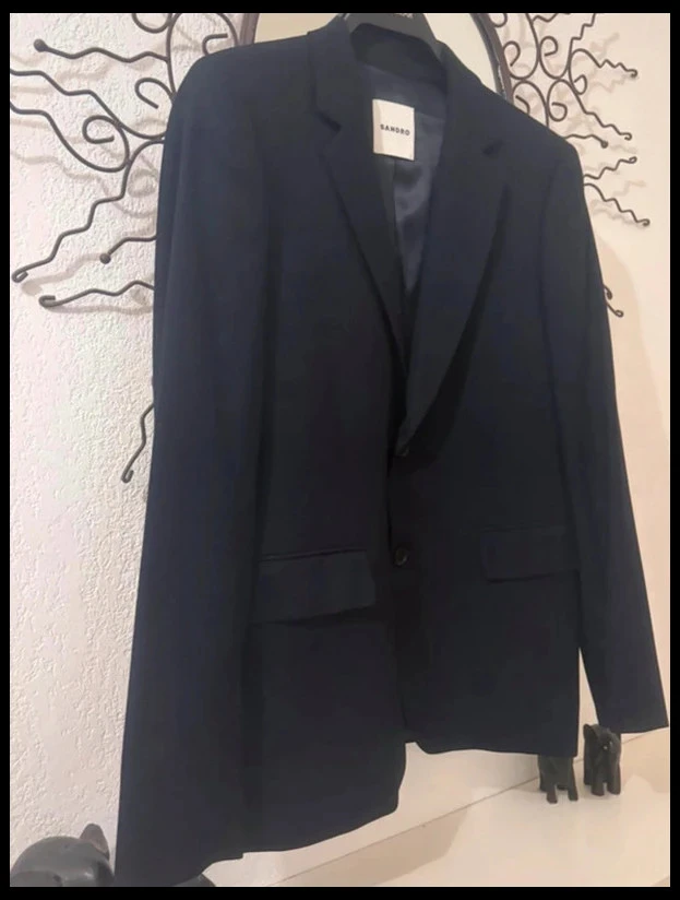 Sandro marine jas blazer 99% nieuwe wol slim man T48 M – photo 3